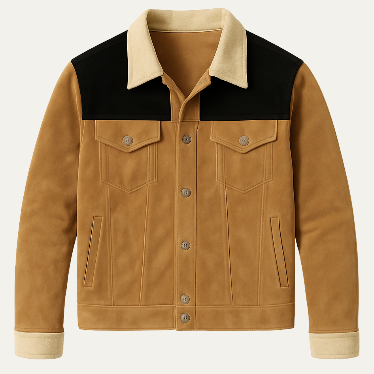 The Dakota Men’s Vintage Brown Suede Trucker Jacket