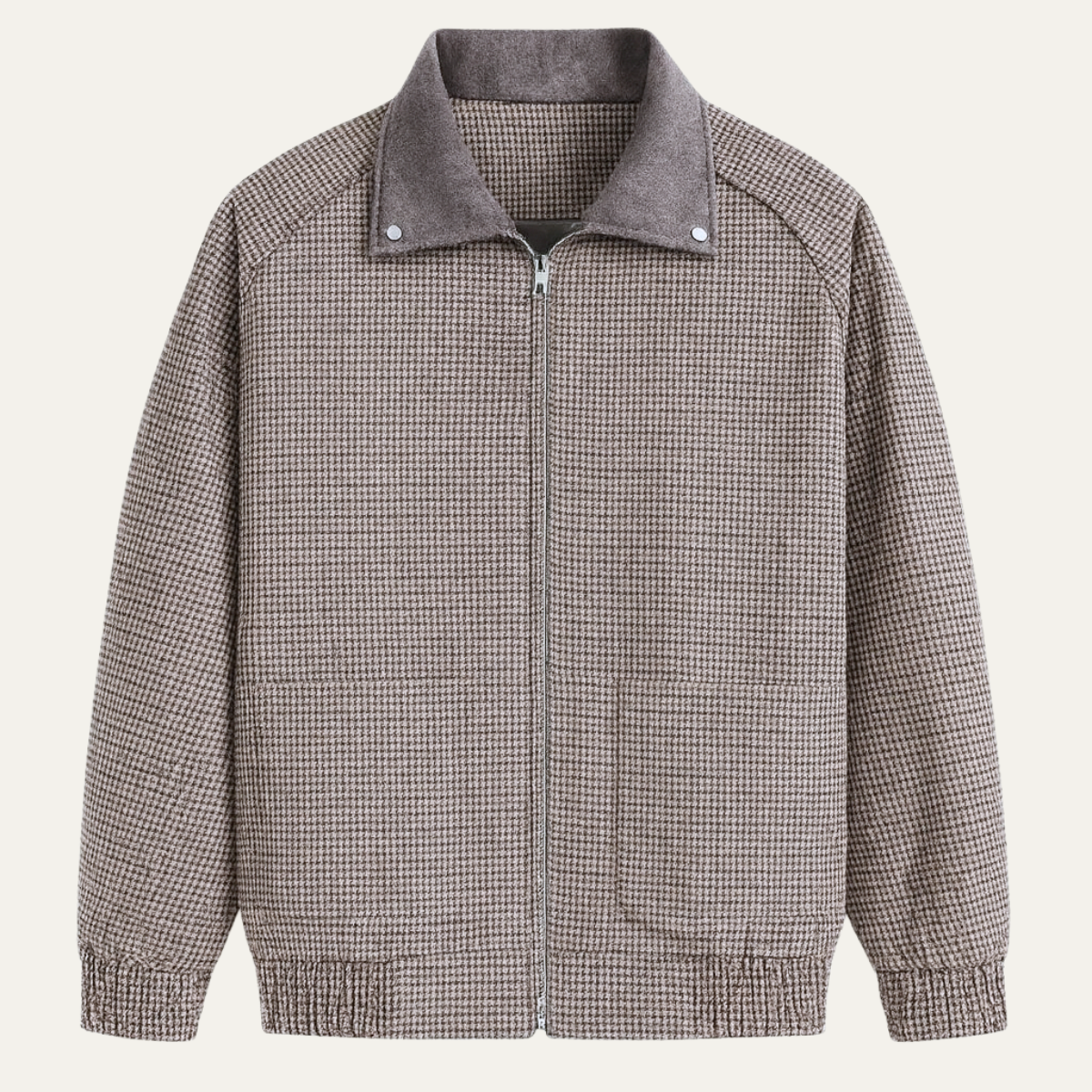 The Montmartre Men’s Casual Zip Up Loose Fit Plaid Jacket