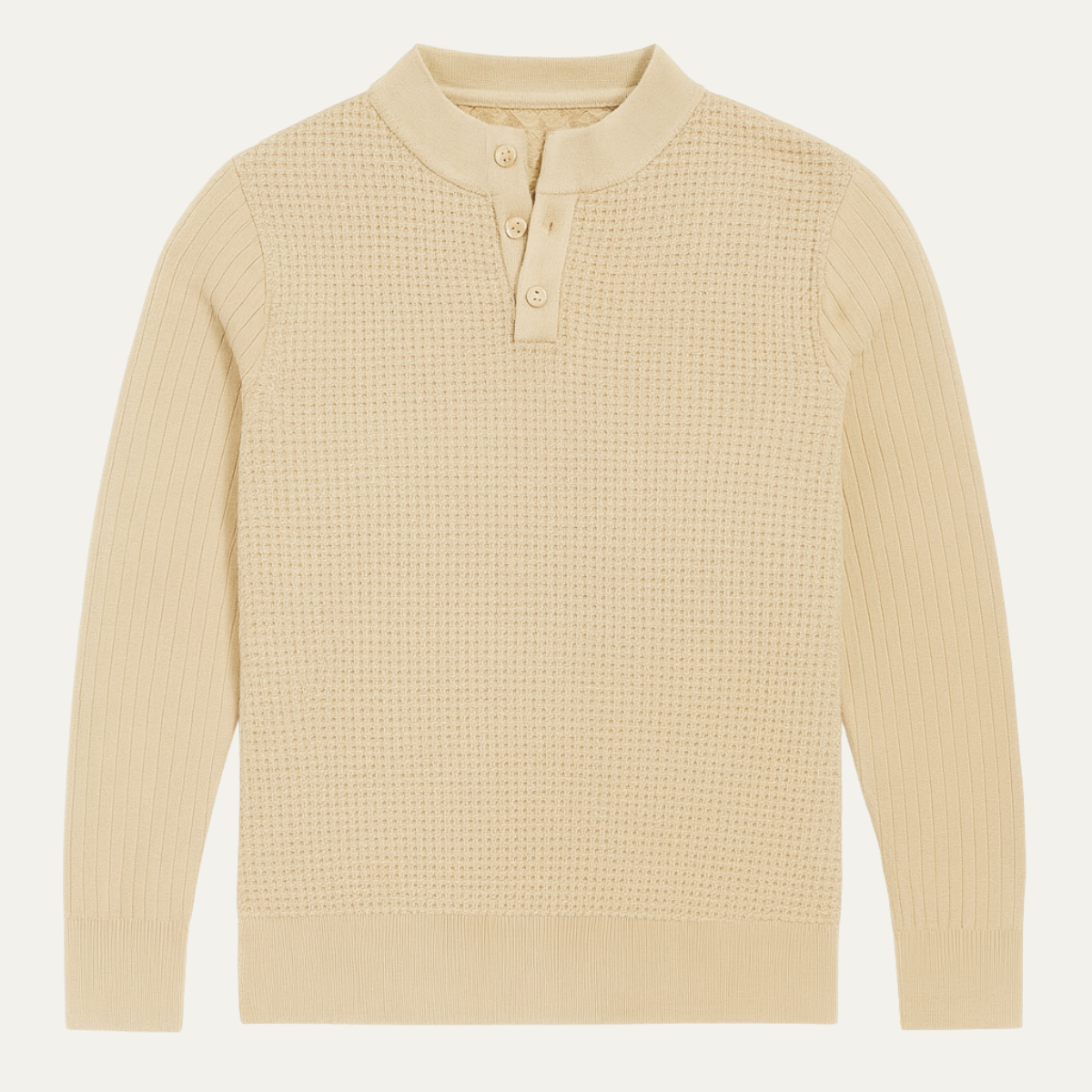 The Portofino Men’s Casual Knitted Henley Textured Jumper