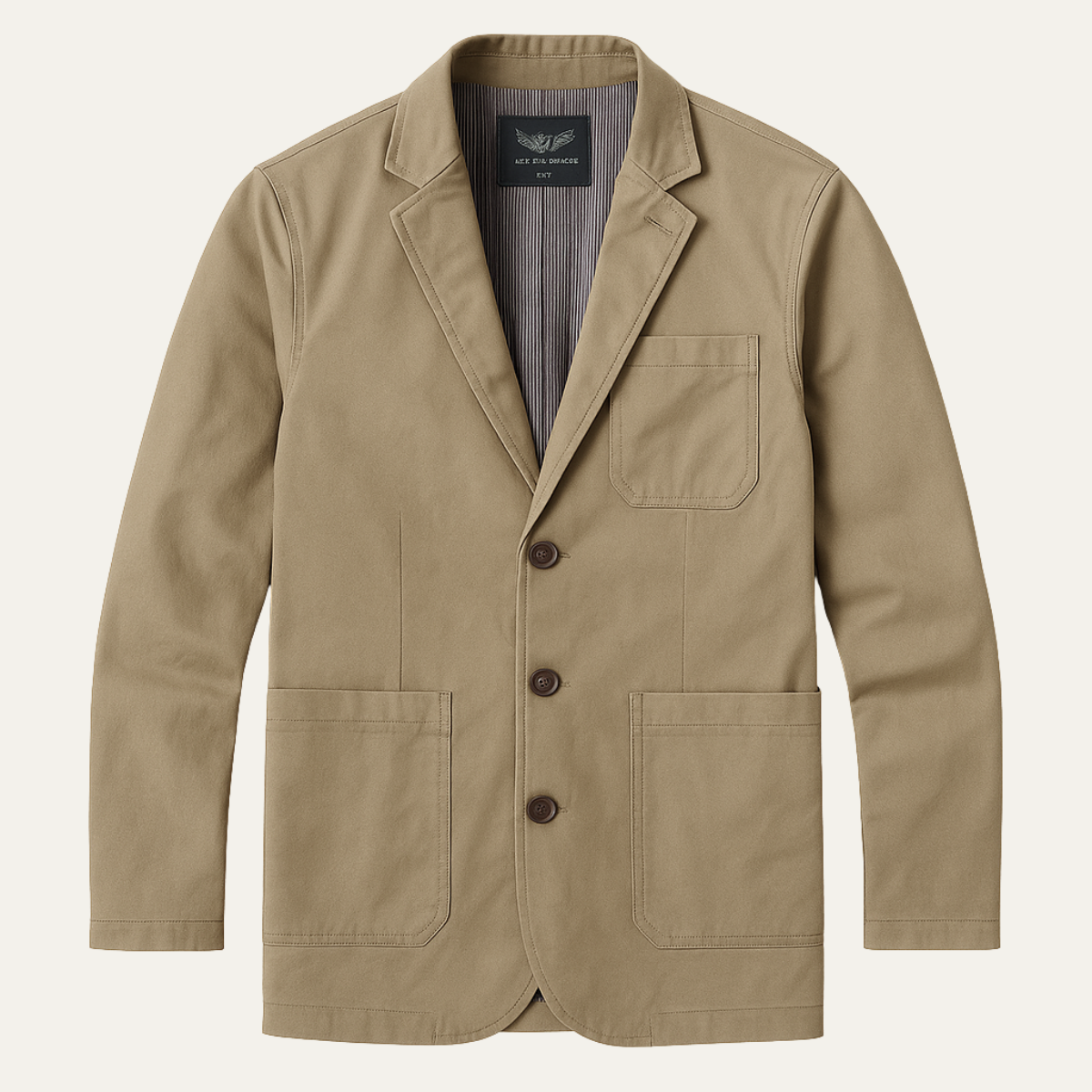 The San Gimignano  Men's Khaki Light Weight Cotton Blazer Jacket