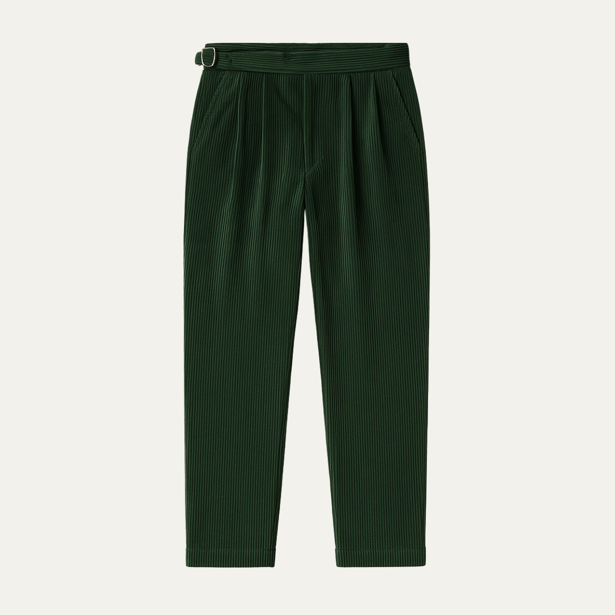 The Grosseto Men's Corduroy High Waist Adjustable Buckle Trousers