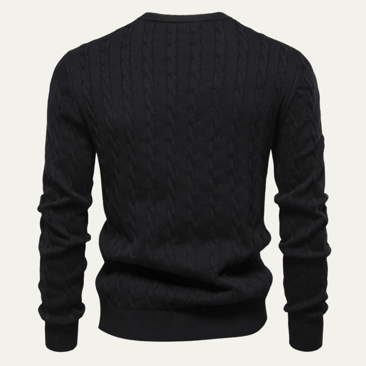 The Chesterfield Men’s Embroidered Crew Neck Cable Knit Jumper
