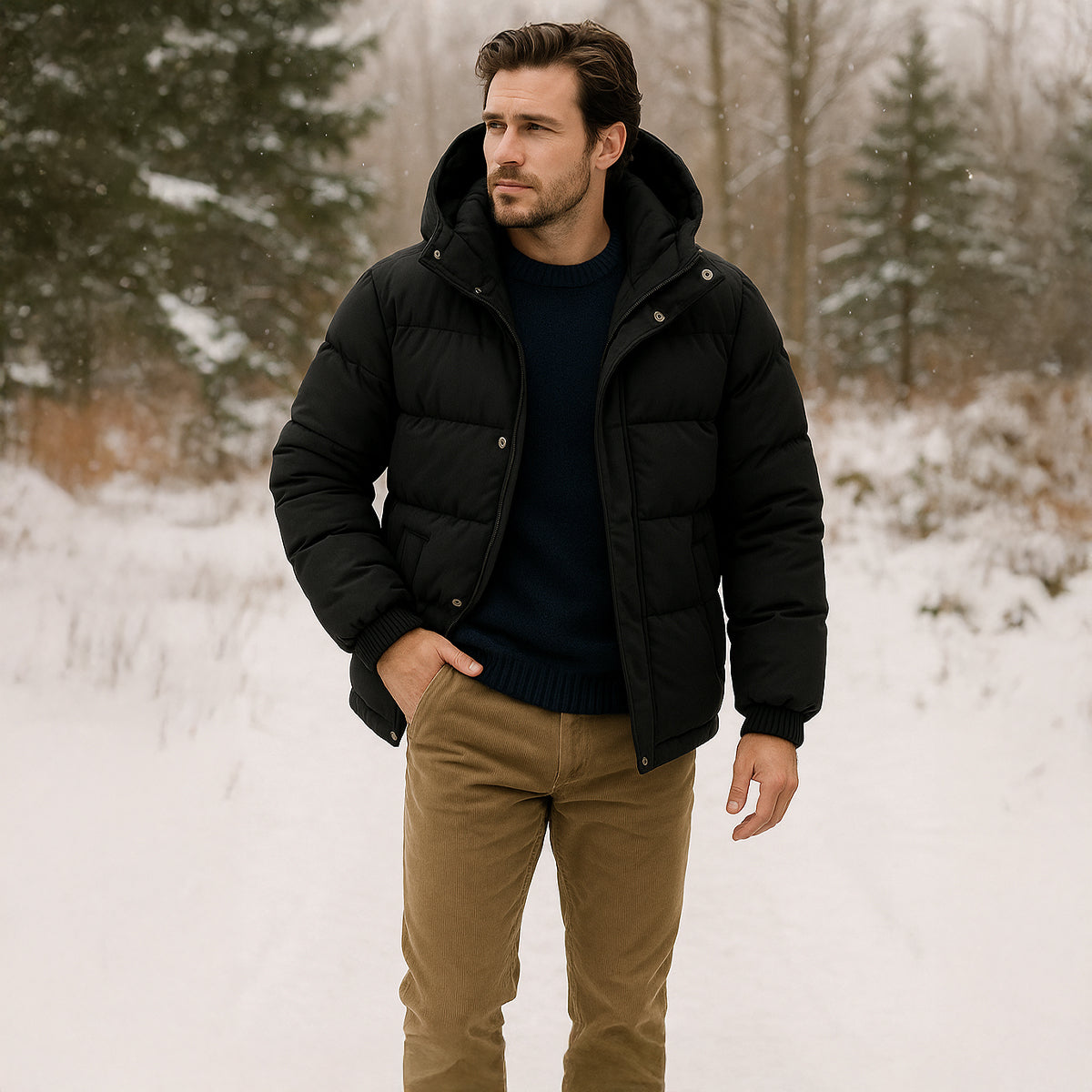 The Berlin Men's Hooded Puffer Jacket - Waterproof Down Parka