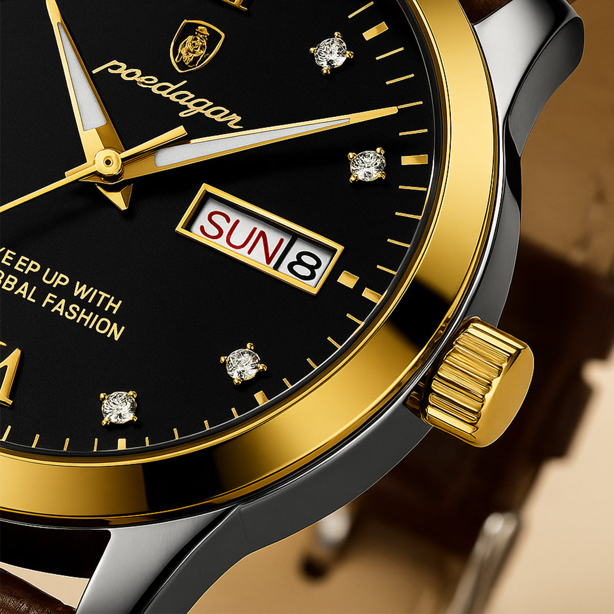 The Paris by Night Luxury Classic Men’s Watch – Premium Leather Strap