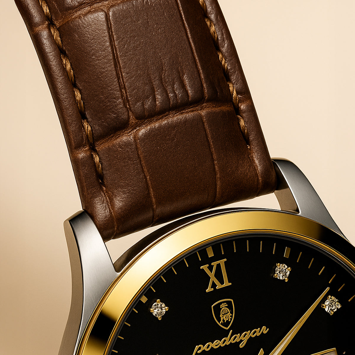 The Paris by Night Luxury Classic Men’s Watch – Premium Leather Strap