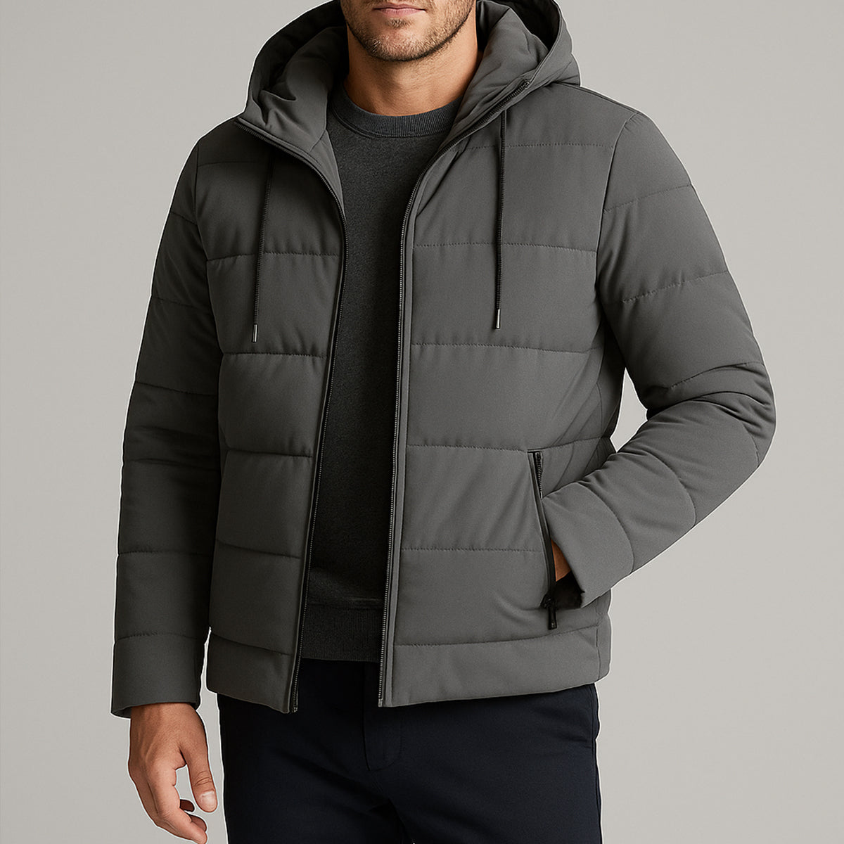 The Edinburgh Men's Waterproof Parka - Hooded Puffer Winter Jacket