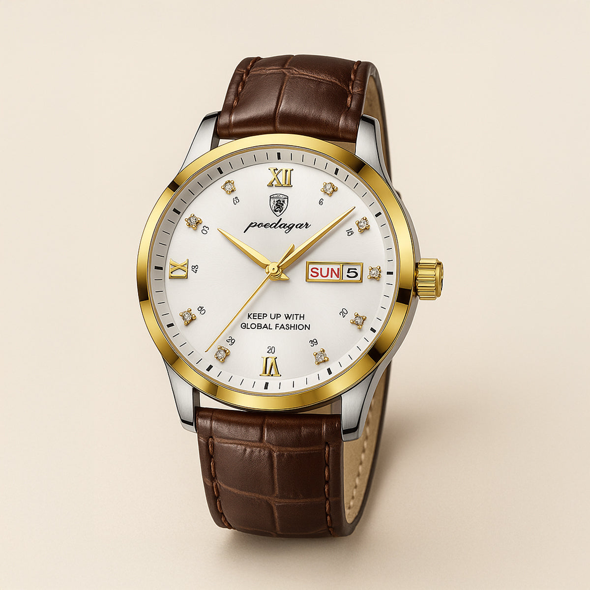 The Paris by Night Luxury Classic Men’s Watch – Premium Leather Strap