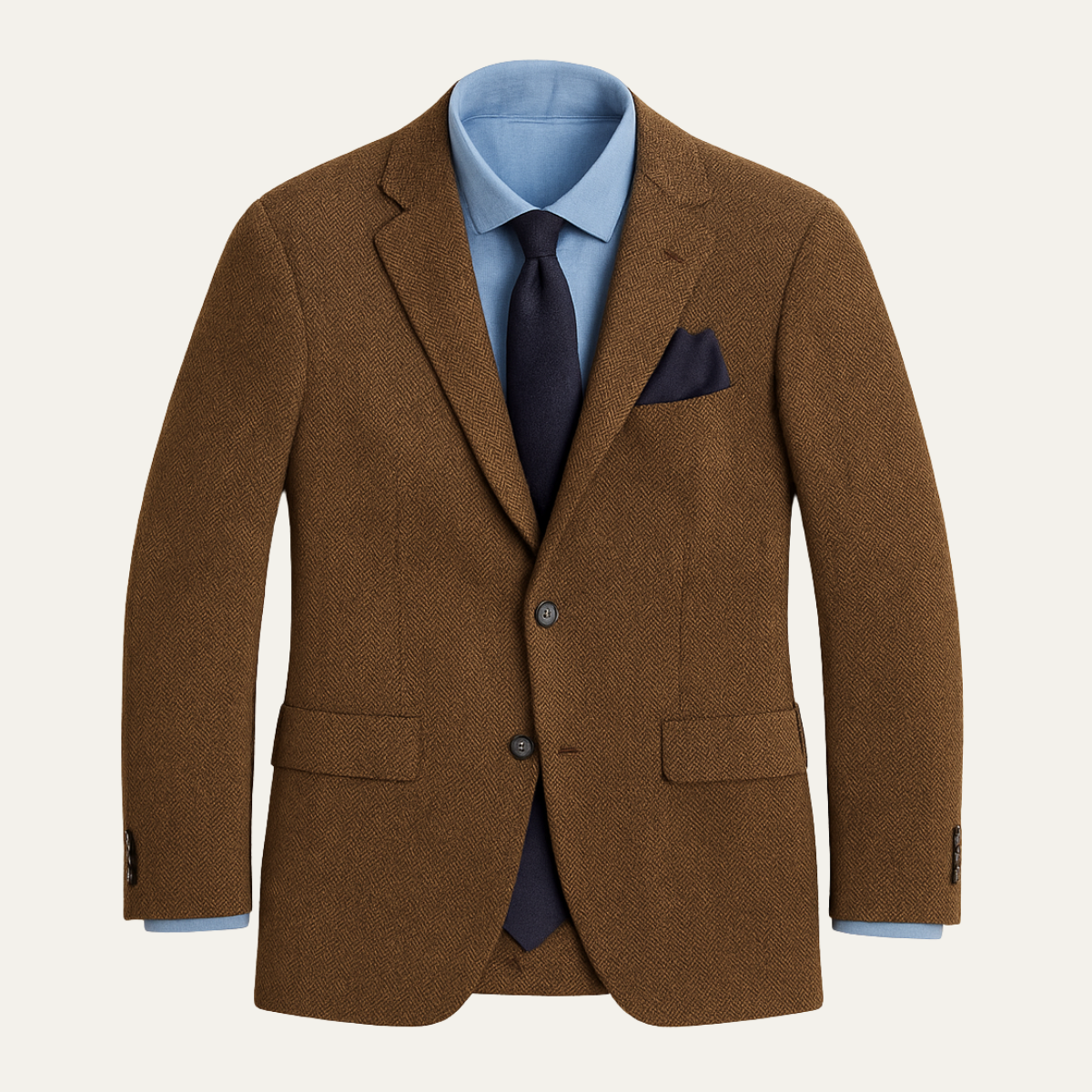 The Berwick Men’s Brown Smart Casual Tweed Blazer Coat