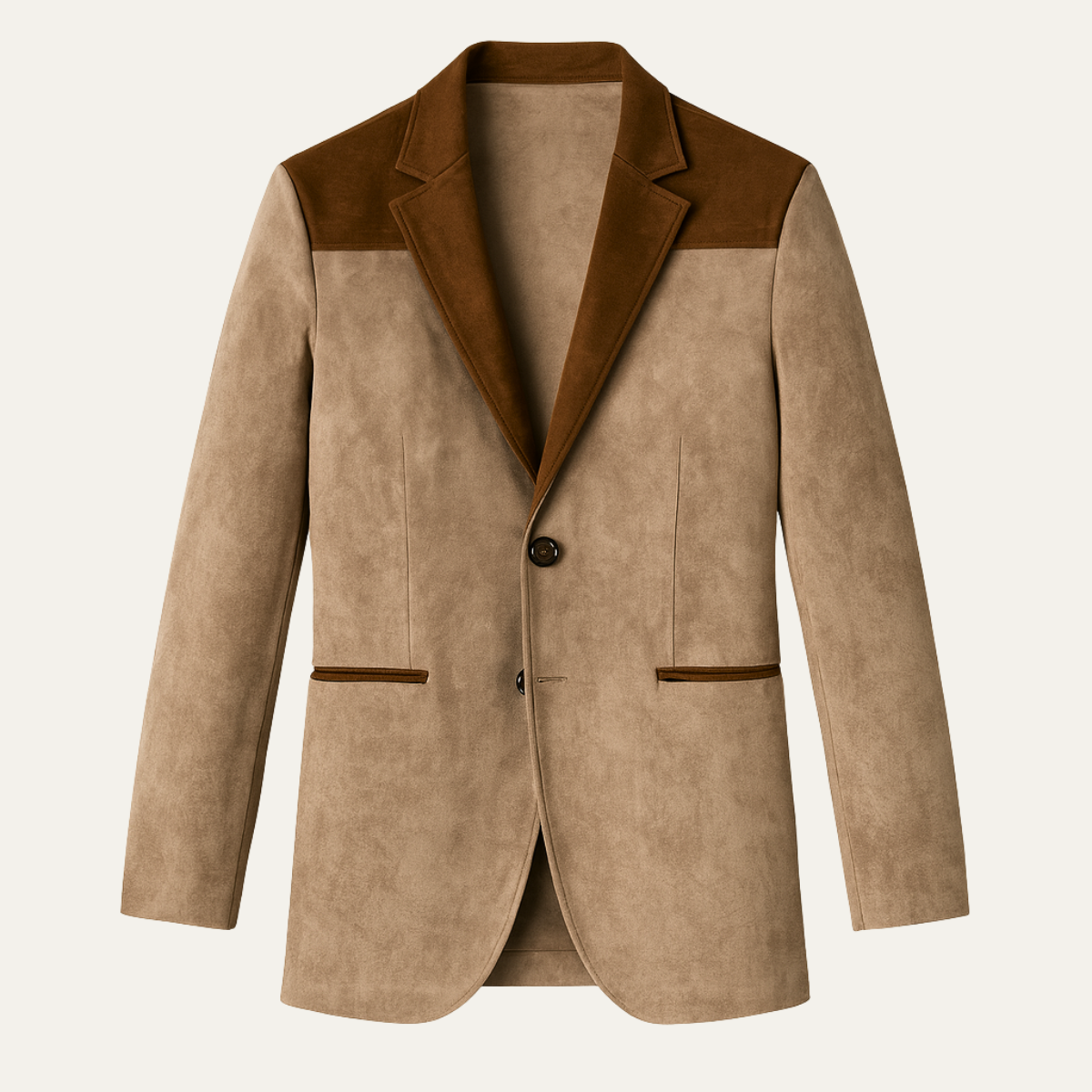 The San Quirico Men’s Elegant Slim Fit Khaki Suede Blazer Jacket