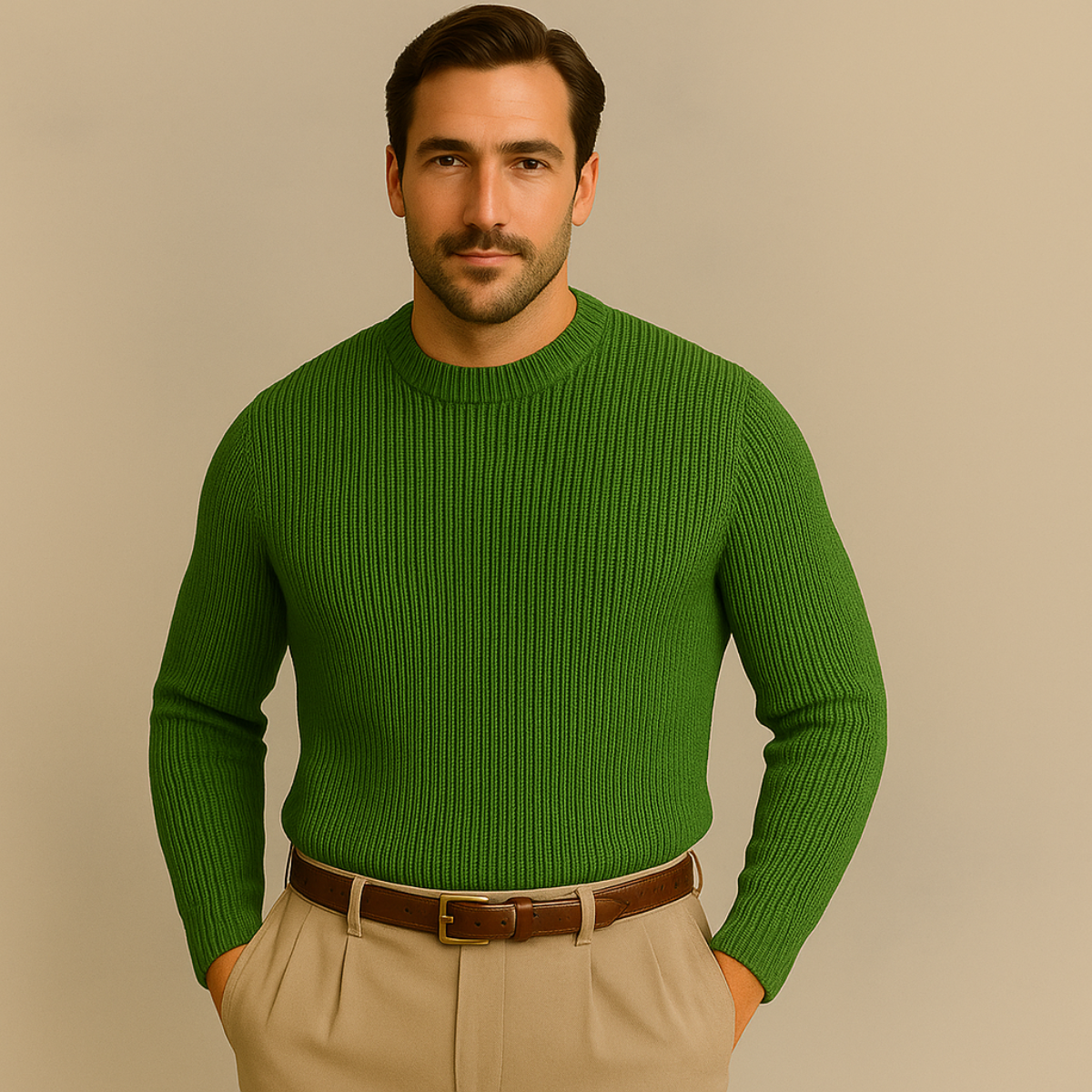 The Tokyo Merino Wool Ribbed O-Neck Jumper