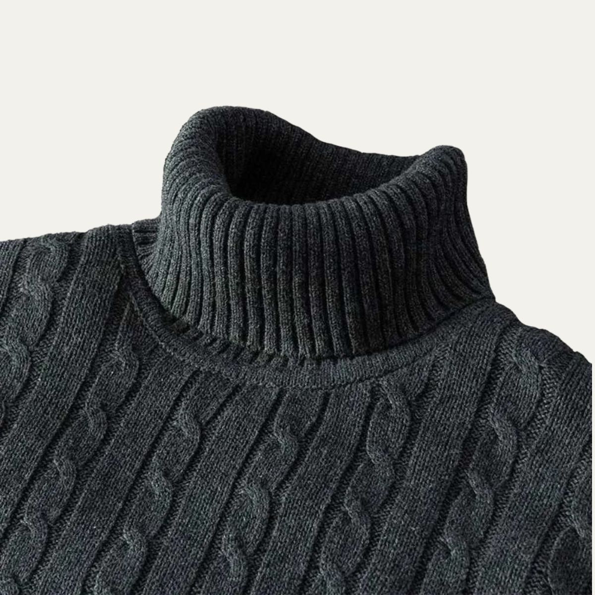 The Gattinara Men's Soft Elastic Knit Turtleneck Jumper