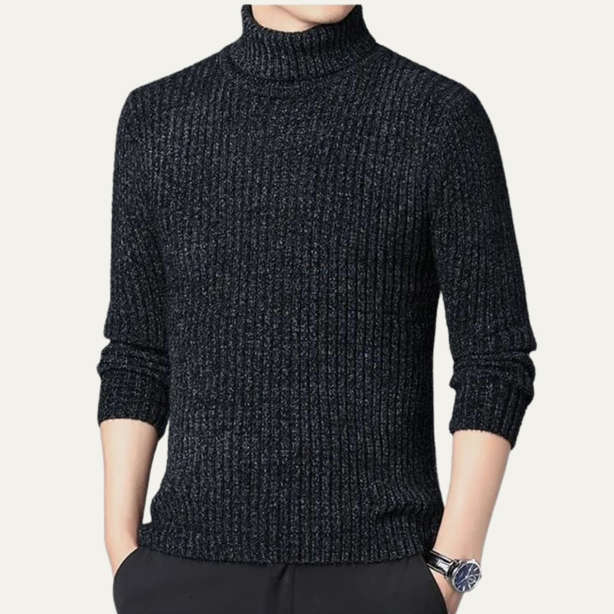 The Omegna Men's Thick Ribbed Winter Turtleneck Jumper
