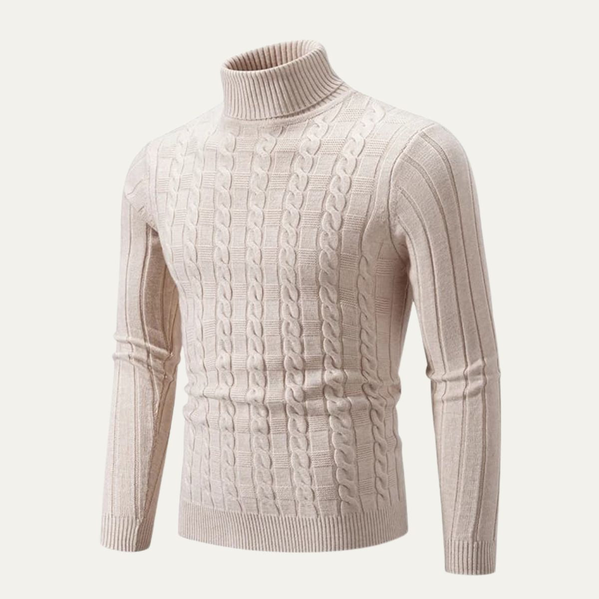 The Vercelli Men's Cable Knit Turtleneck Jumper