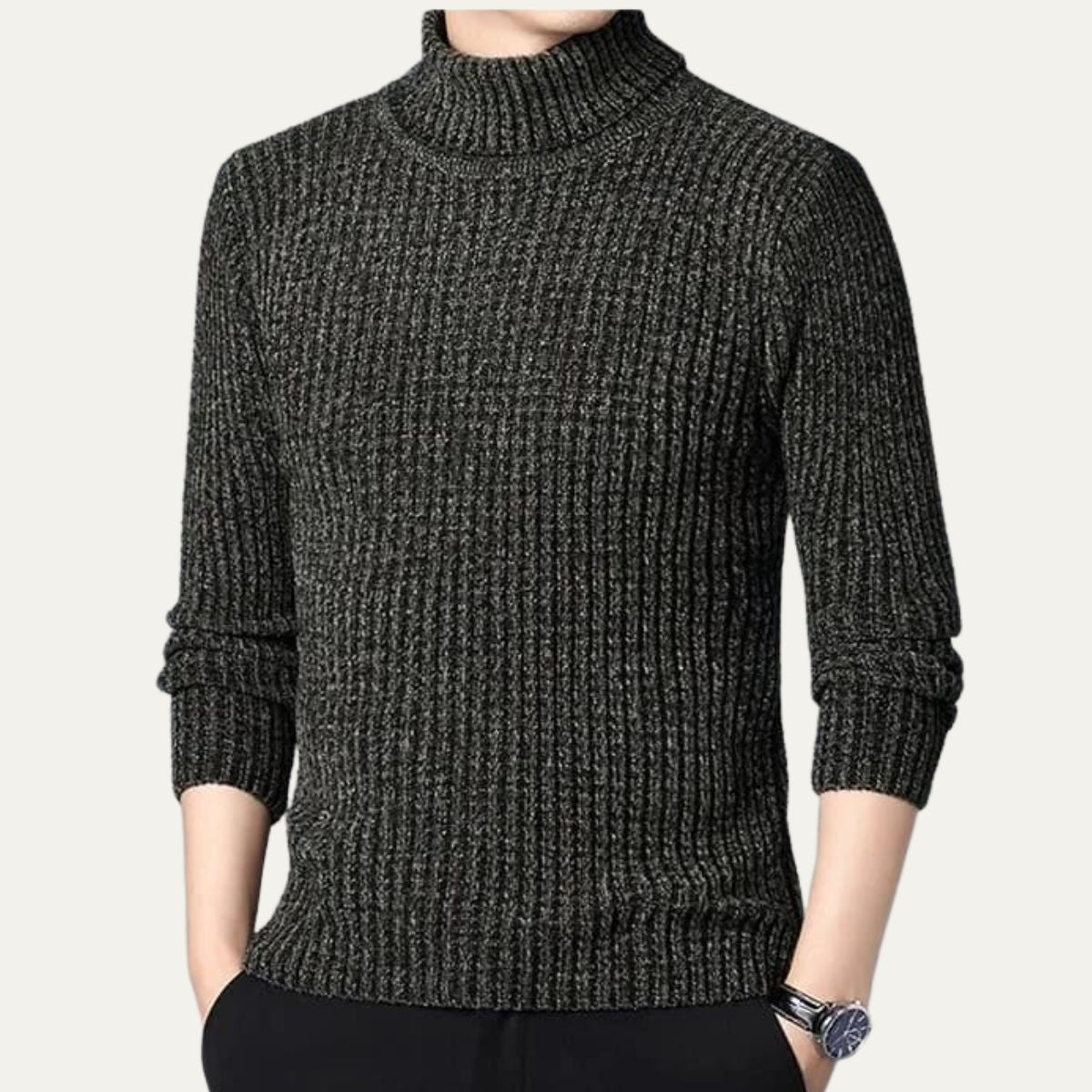 The Omegna Men's Thick Ribbed Winter Turtleneck Jumper