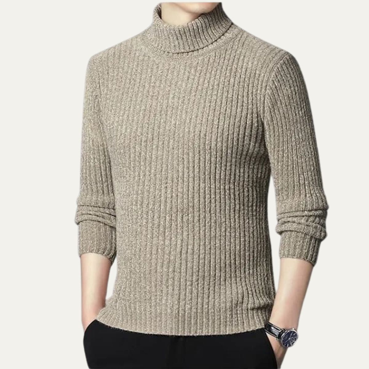 The Omegna Men's Thick Ribbed Winter Turtleneck Jumper