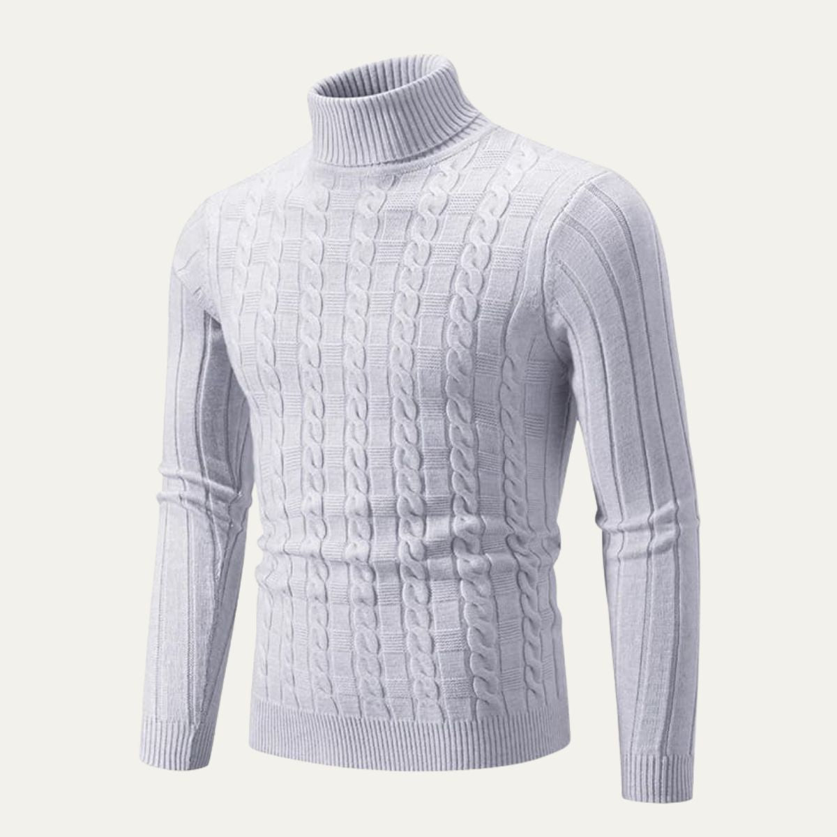 The Vercelli Men's Cable Knit Turtleneck Jumper