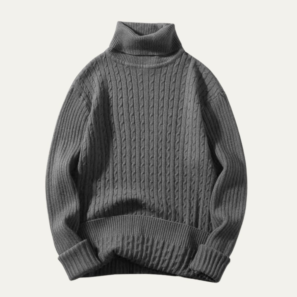 The Gattinara Men's Soft Elastic Knit Turtleneck Jumper