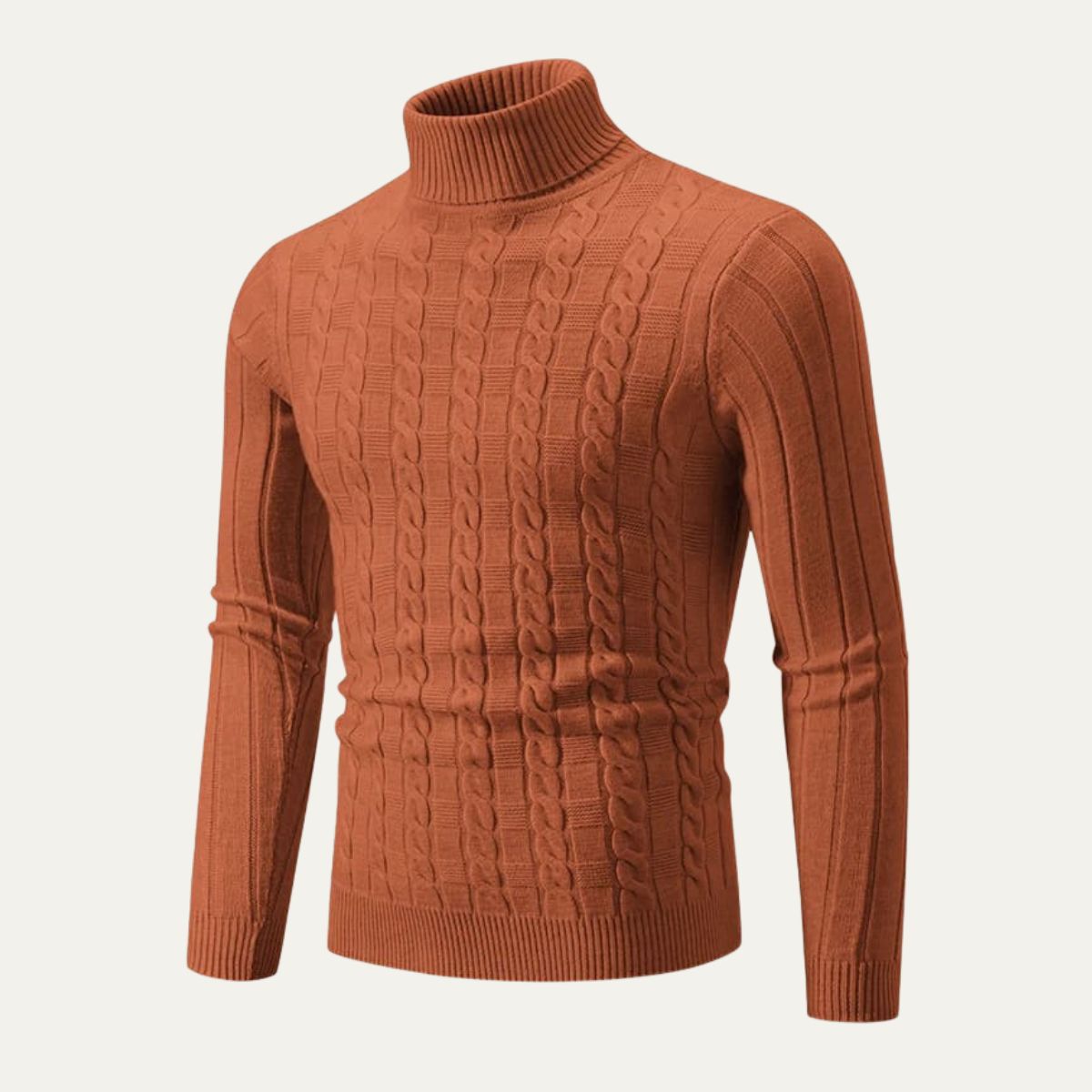 The Vercelli Men's Cable Knit Turtleneck Jumper