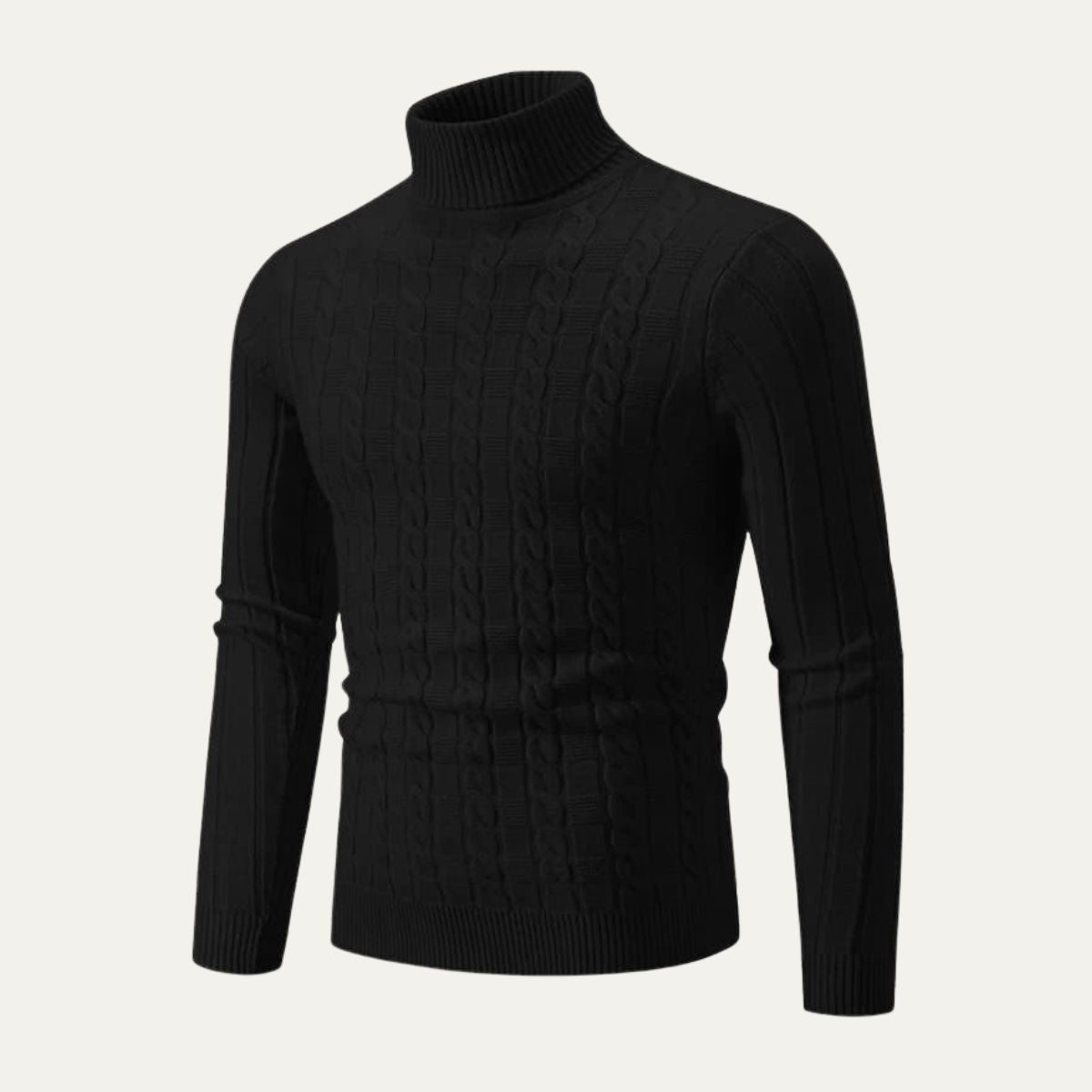 The Vercelli Men's Cable Knit Turtleneck Jumper