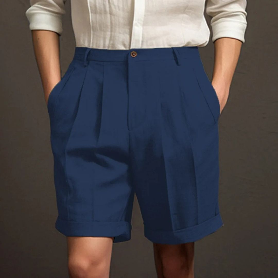 Men’s Tailored Linen Cotton Shorts Smart Lightweight-The British Gentlemen