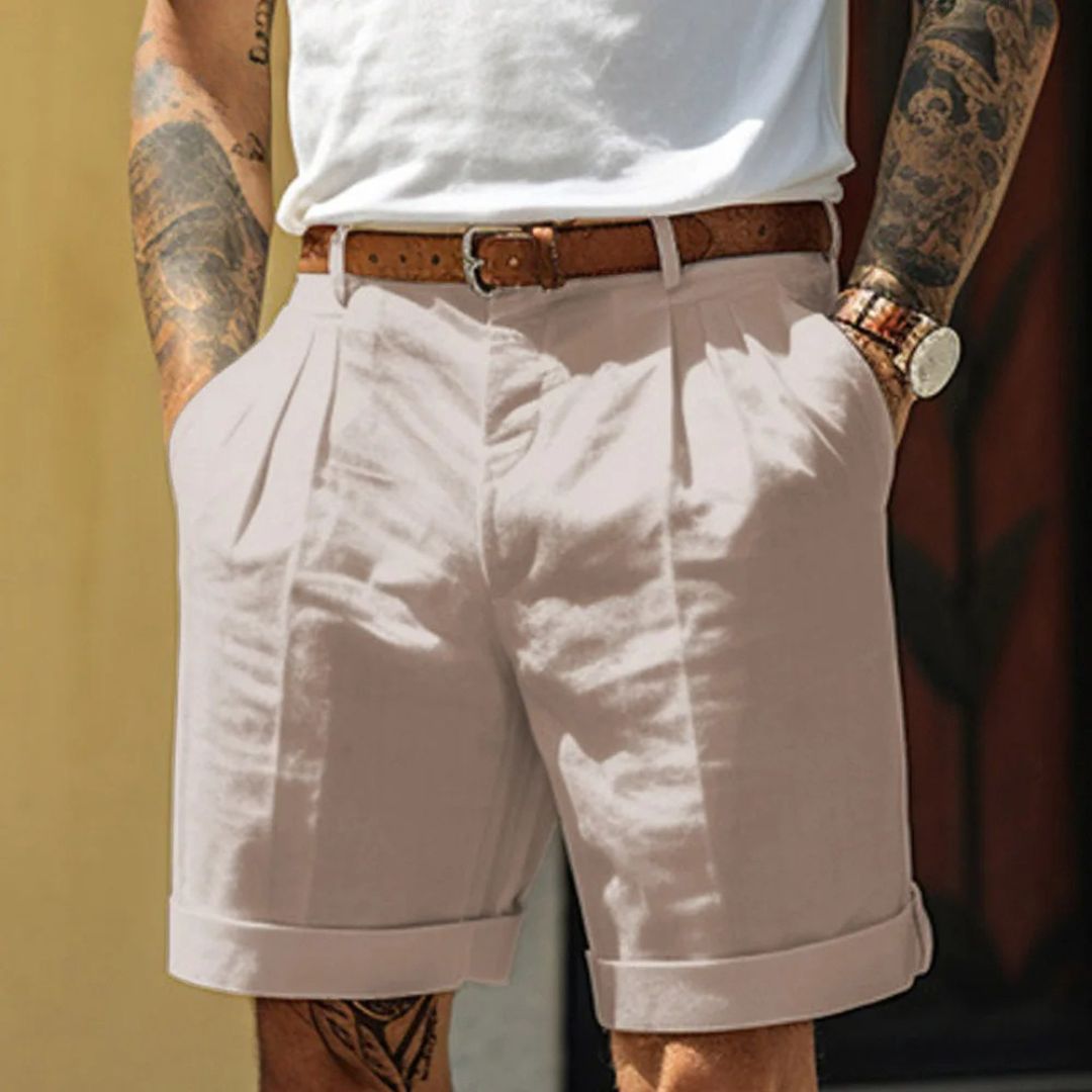 Men’s Tailored Linen Cotton Shorts Smart Lightweight-The British Gentlemen
