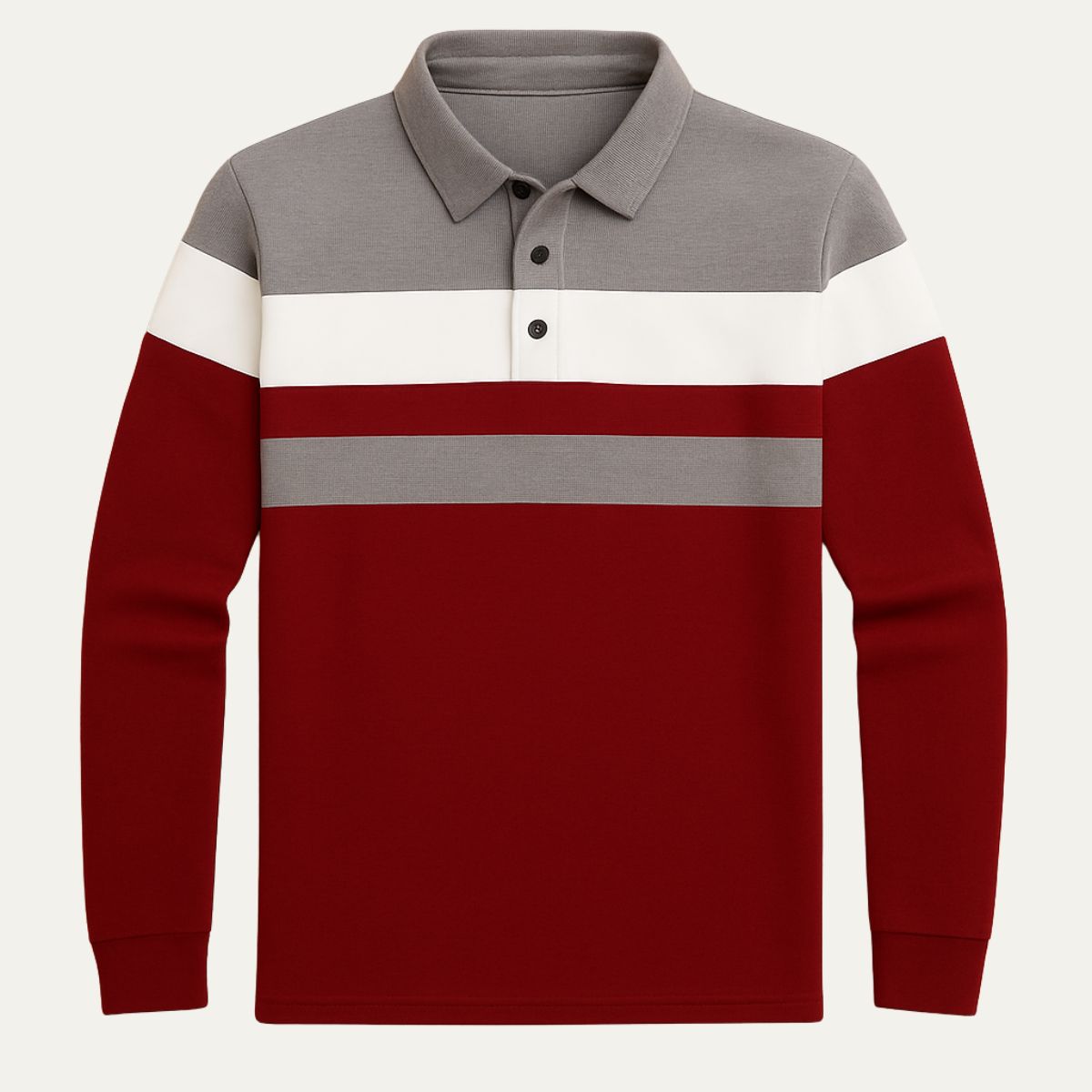 The Fairdale Striped Long Sleeve Polo Shirt for Men