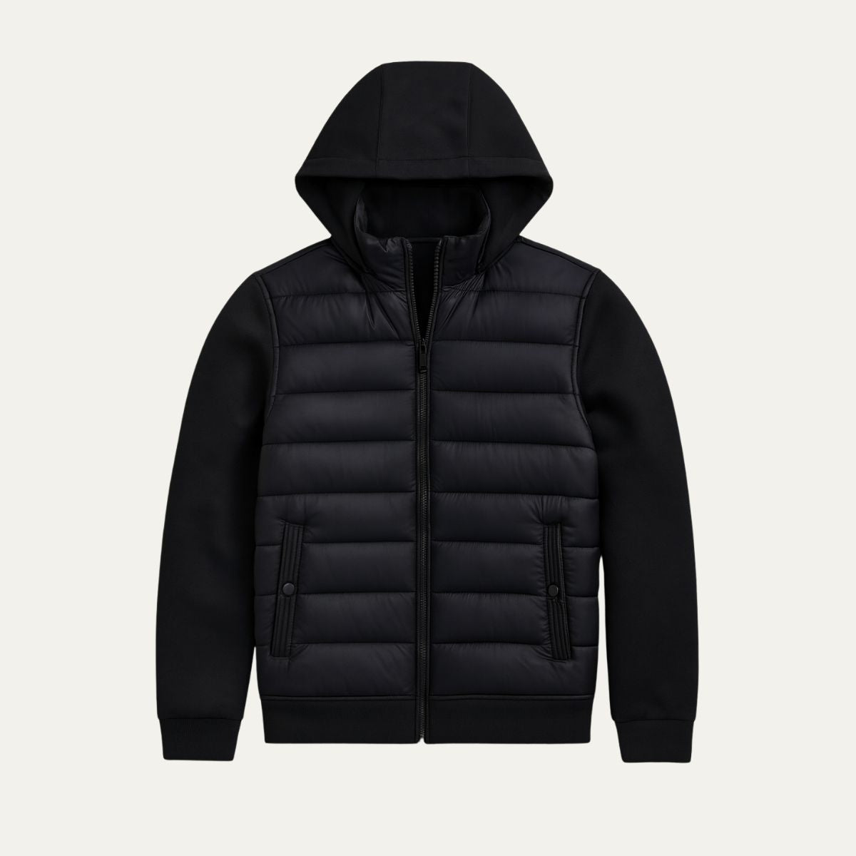 The Zurich Men's Black Hooded Puffer Coat – Lightweight Quilted Winter Coat
