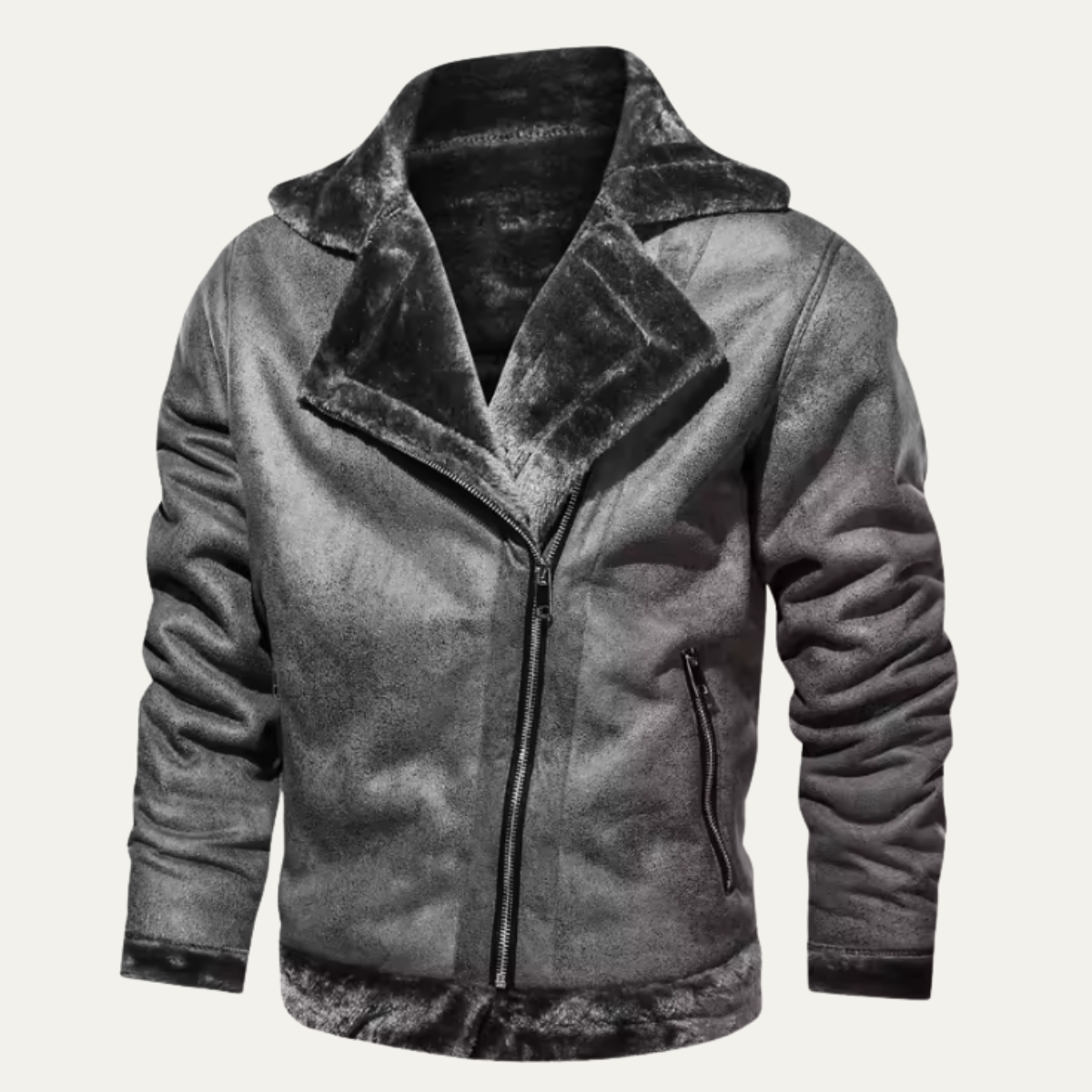 The Cervinia Men’s Winter Fleece Aviator Leather Jacket