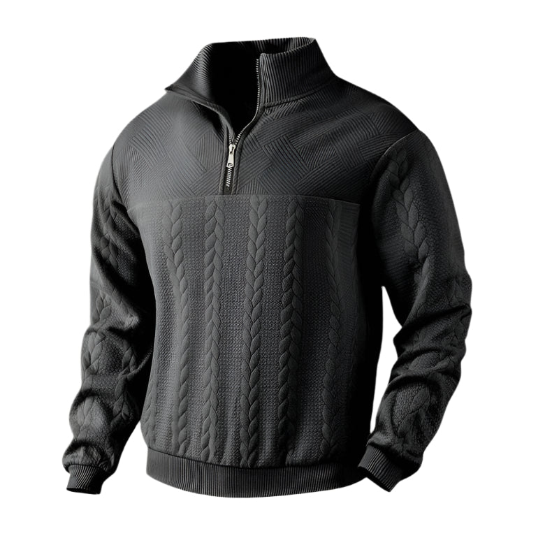 The Amalfi Half Zip Cable-knit Jumper-The British Gentlemen