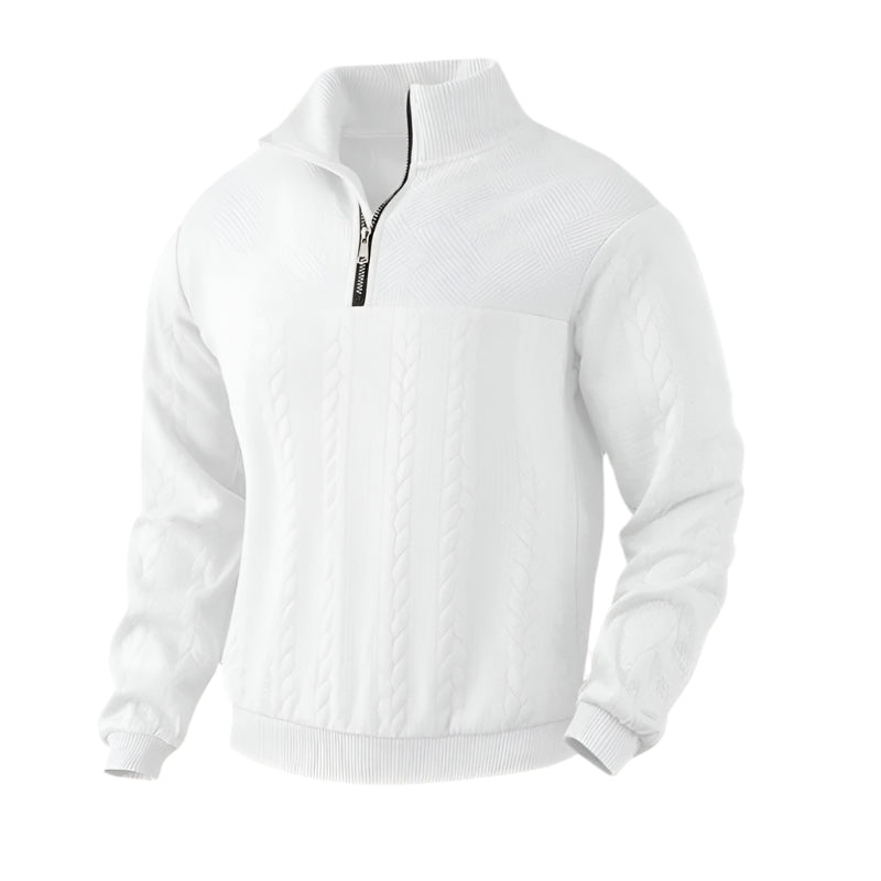 The Amalfi Half Zip Cable-knit Jumper-The British Gentlemen