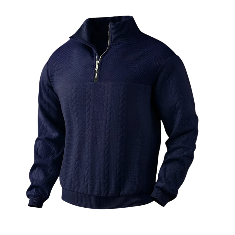 The Amalfi Half Zip Cable-knit Jumper-The British Gentlemen