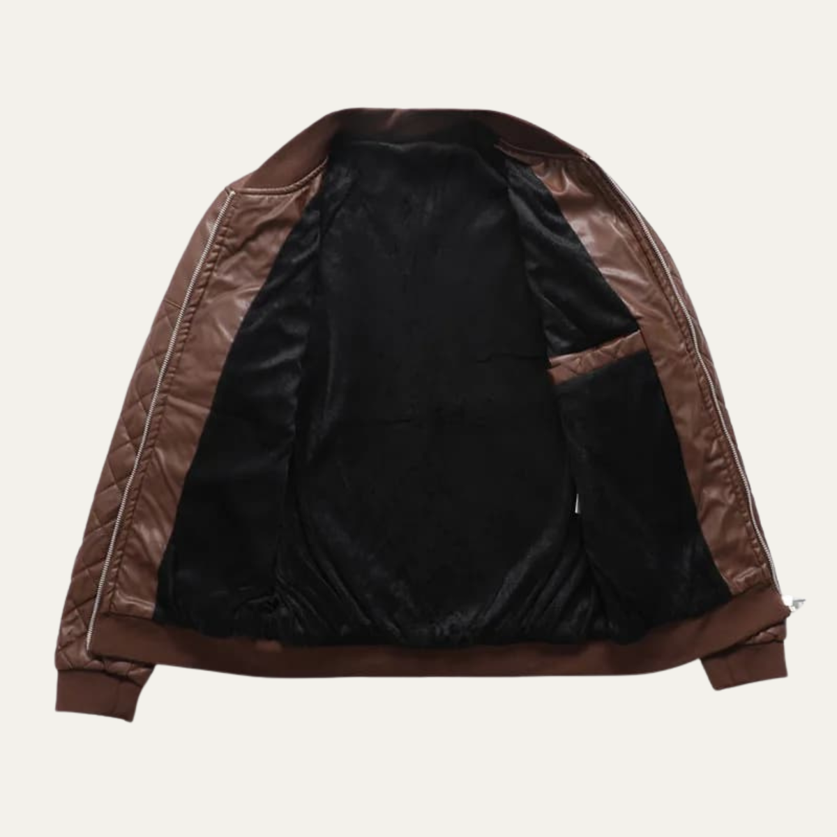 The Colfosco Men’s Winter Quilted Leather Bomber Jacket