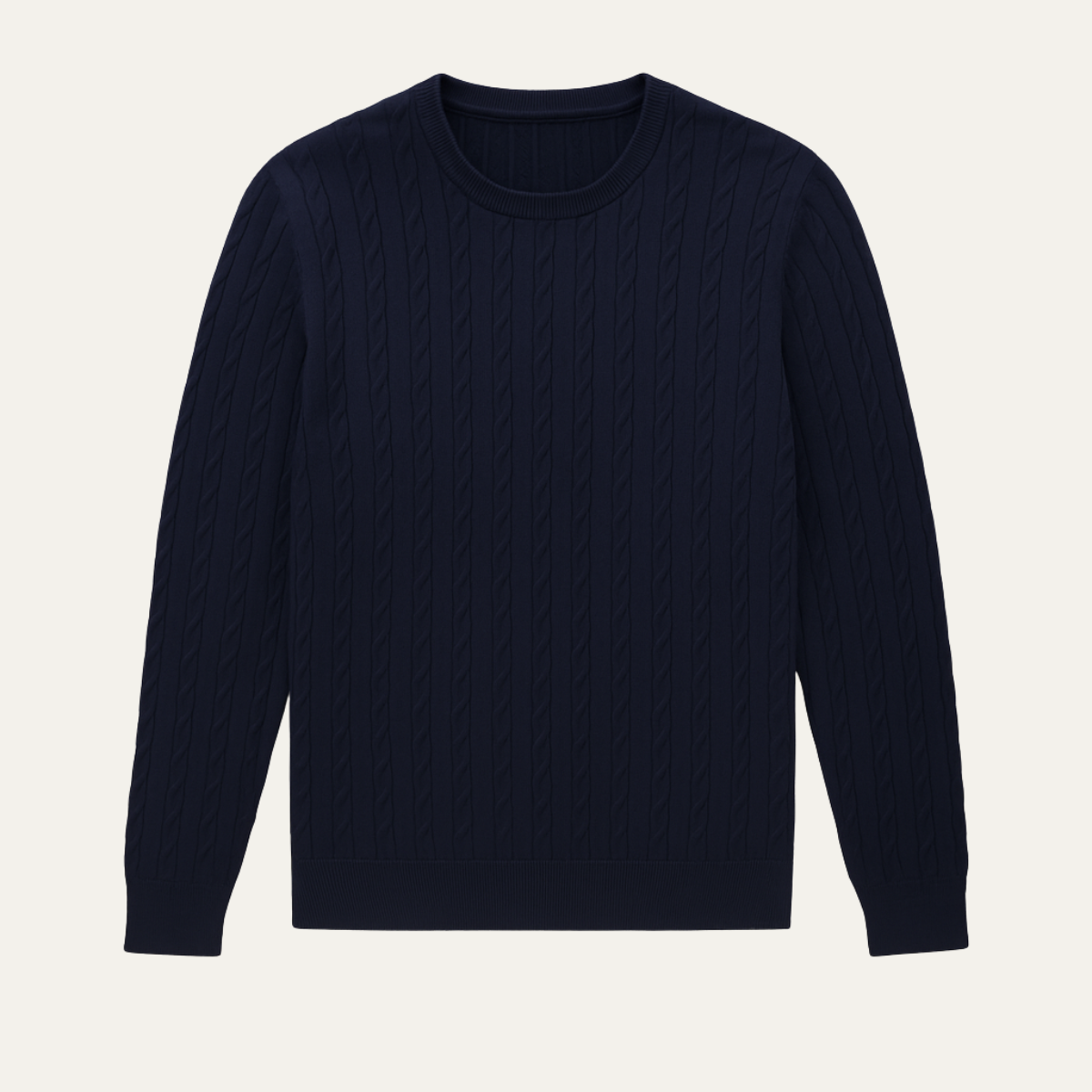 The Carcassonne Men’s Cable Knit Crew Neck Cotton Jumper