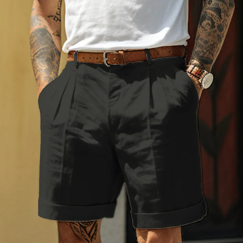 Men’s Tailored Linen Cotton Shorts Smart Lightweight-The British Gentlemen