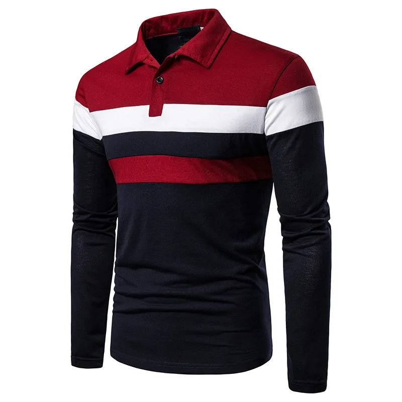 The Fairdale Striped Long Sleeve Polo Shirt for Men
