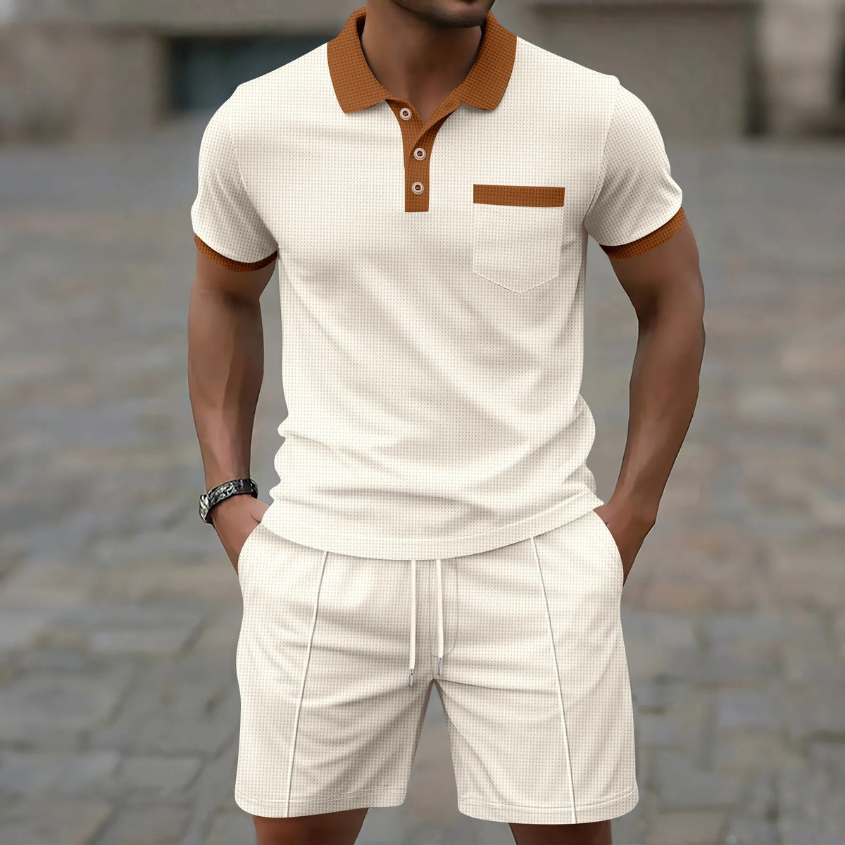 The Capri Cotton Set – Vintage Polo & Shorts Co ord for Men