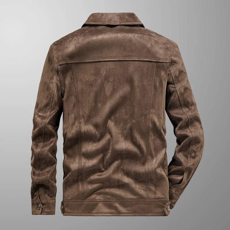 The Vintage Suede Cargo Jacket for Men — Lightweight Outdoor Style