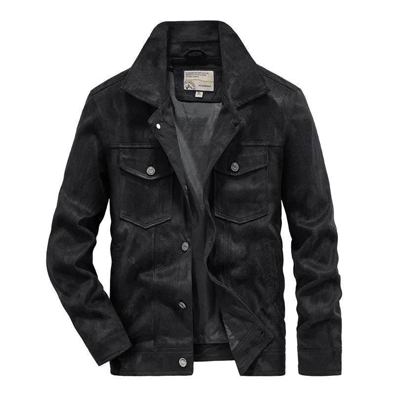 The Vintage Suede Cargo Jacket for Men — Lightweight Outdoor Style
