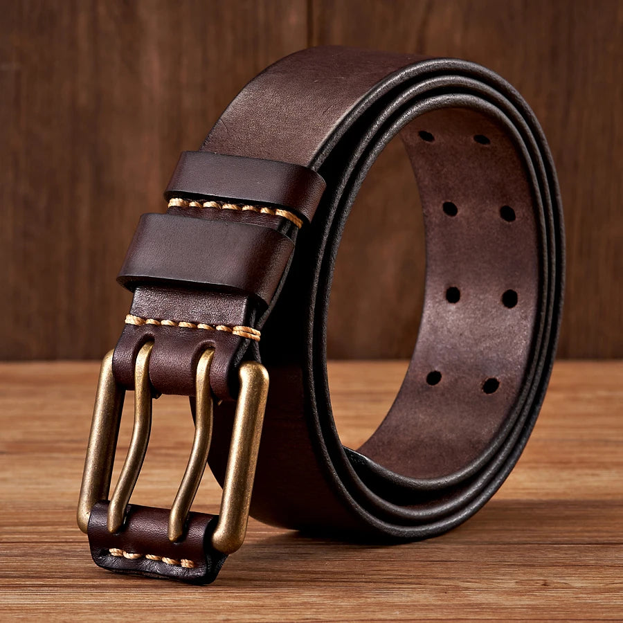 The Lancaster Belt – Double-Pin Vintage Leather Design