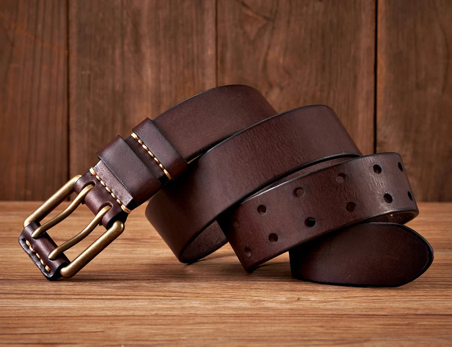 The Lancaster Belt – Double-Pin Vintage Leather Design