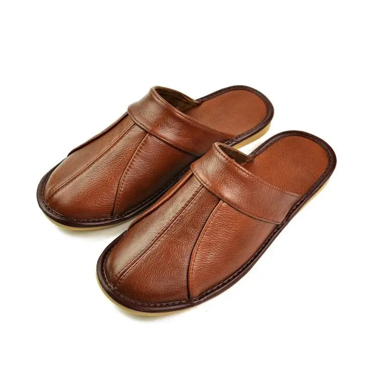 The Dumbarton Men's Leather Mule Relaxes House Shoes