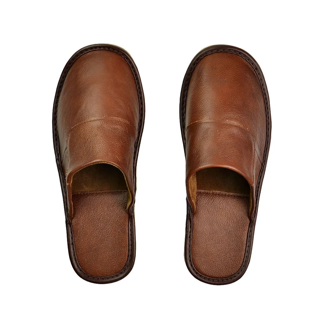 The Dumbarton Men's Leather Mule Relaxes House Shoes