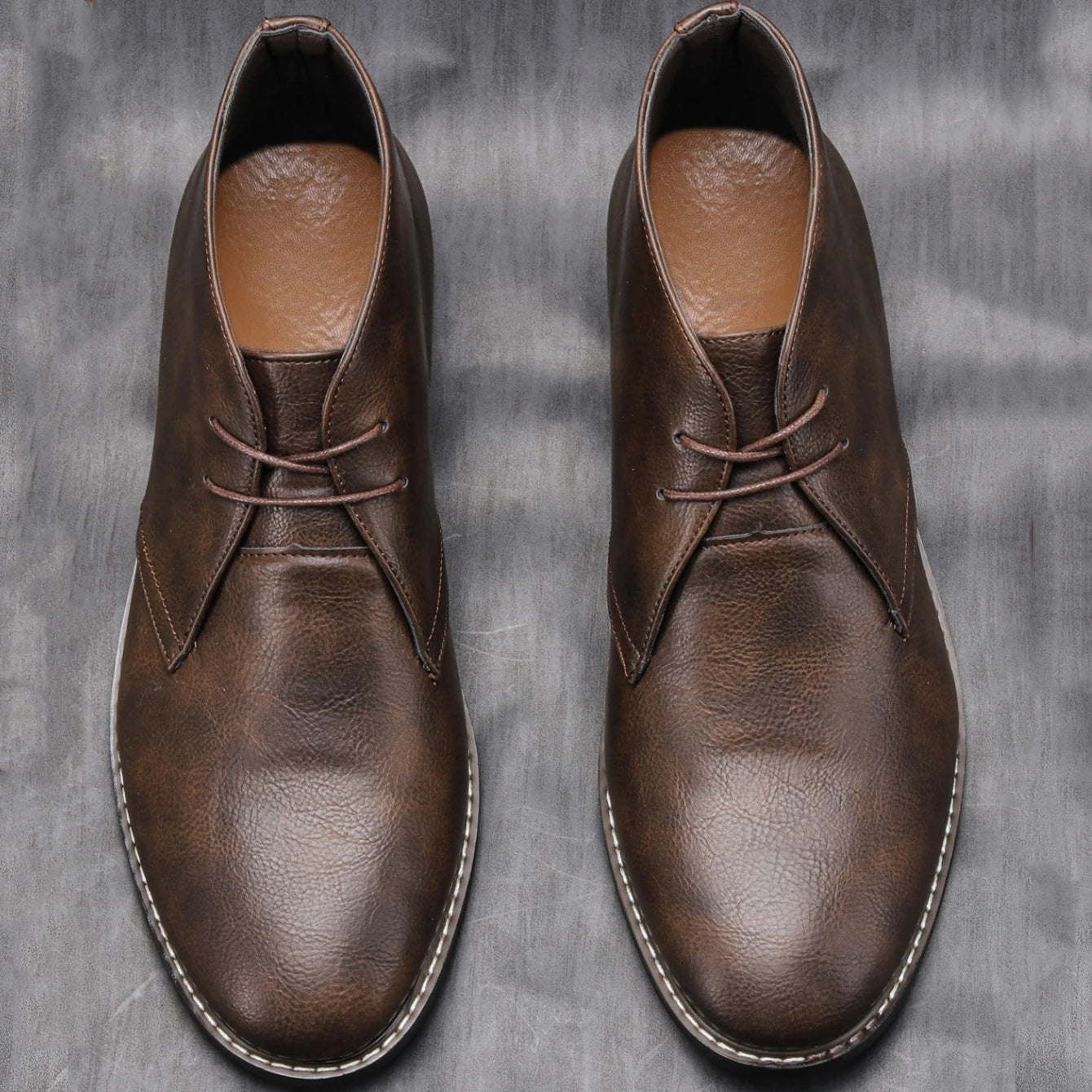 The Crosby Men's Street Style Leather Lace Up Ankle Boots