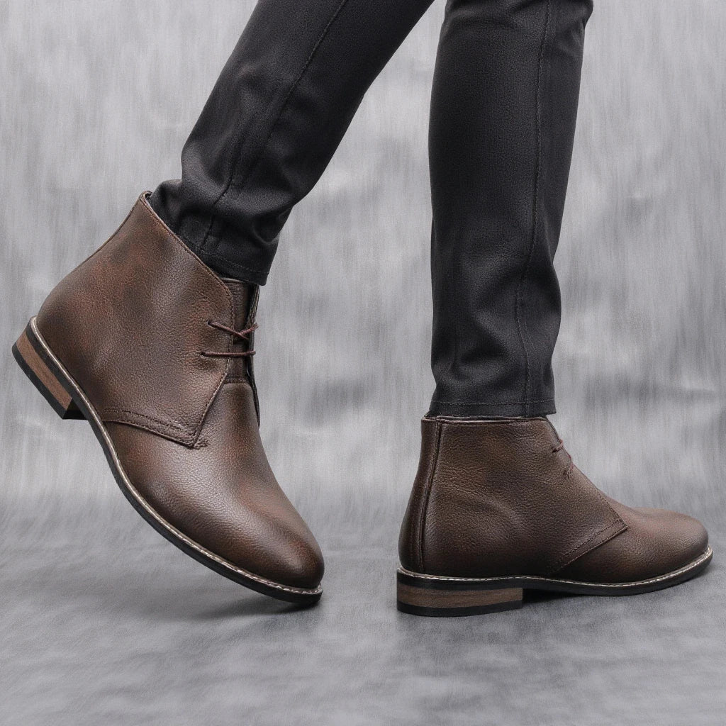The Crosby Men's Street Style Leather Lace Up Ankle Boots