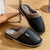 The Lampeter Men's Warm Fur Lined Leather Mule House Shoes
