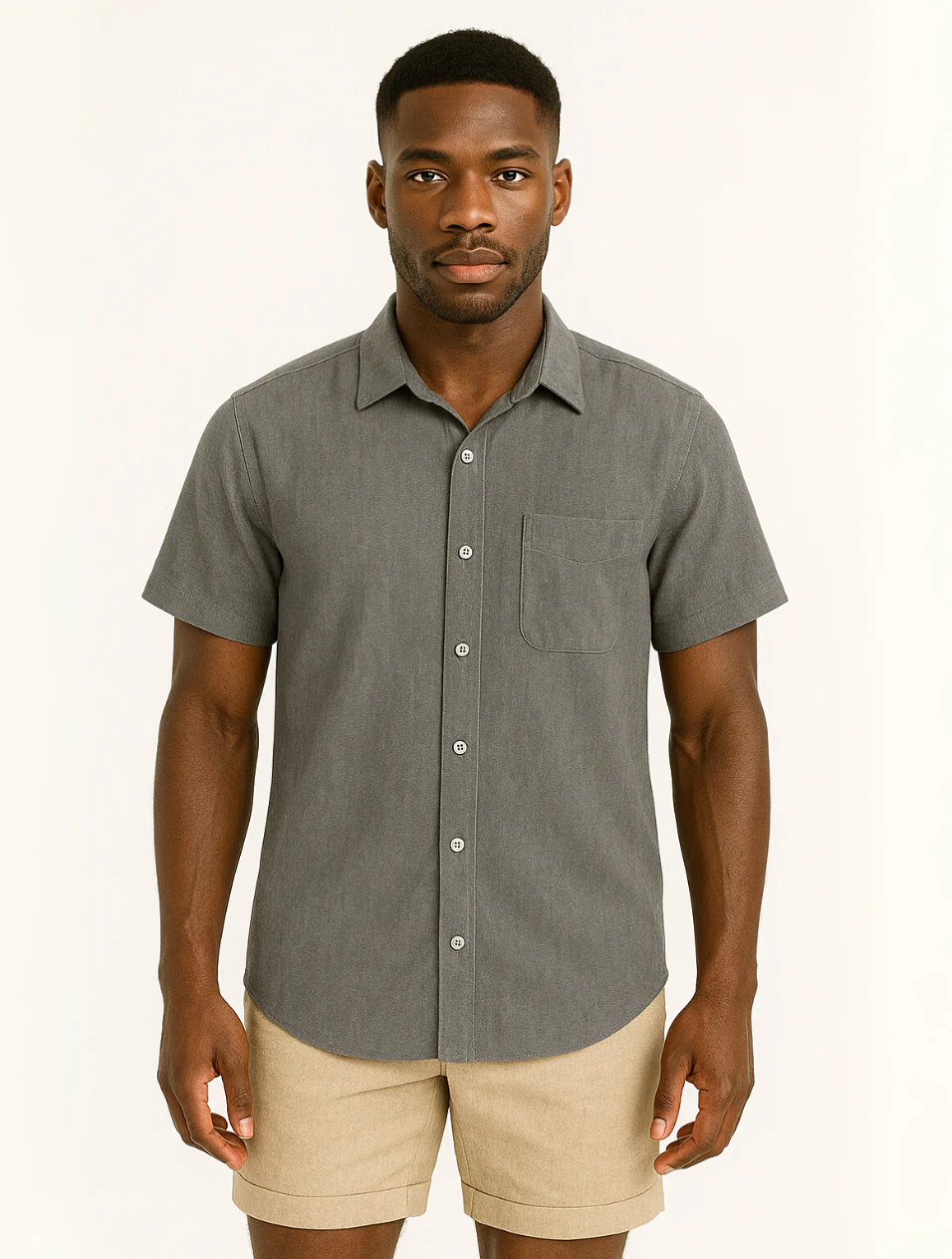 The Monaco Linen Short-Sleeve White Shirt for Men — Classic Old Money Style