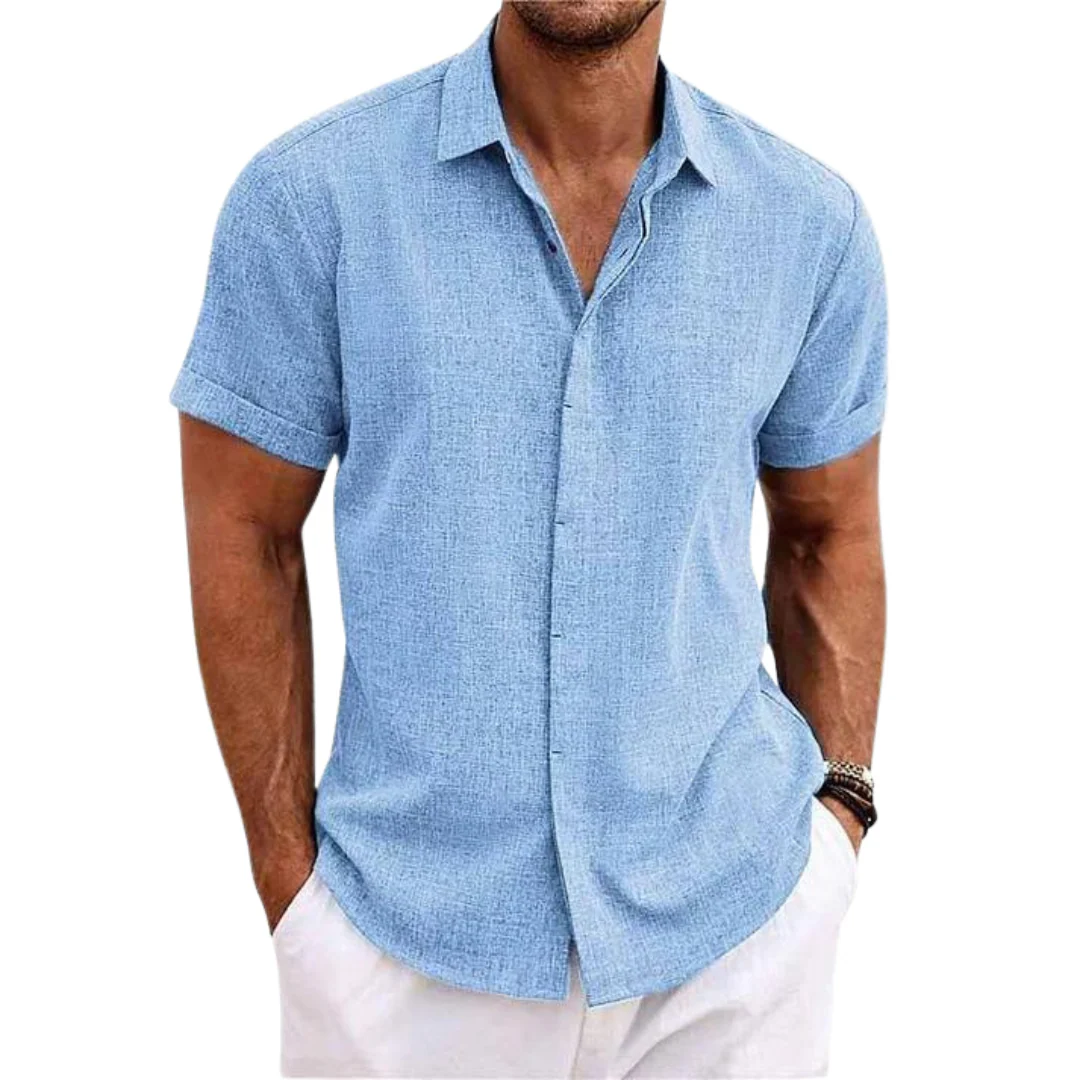 The Lisbon Linen Short Sleeve Shirt for Men