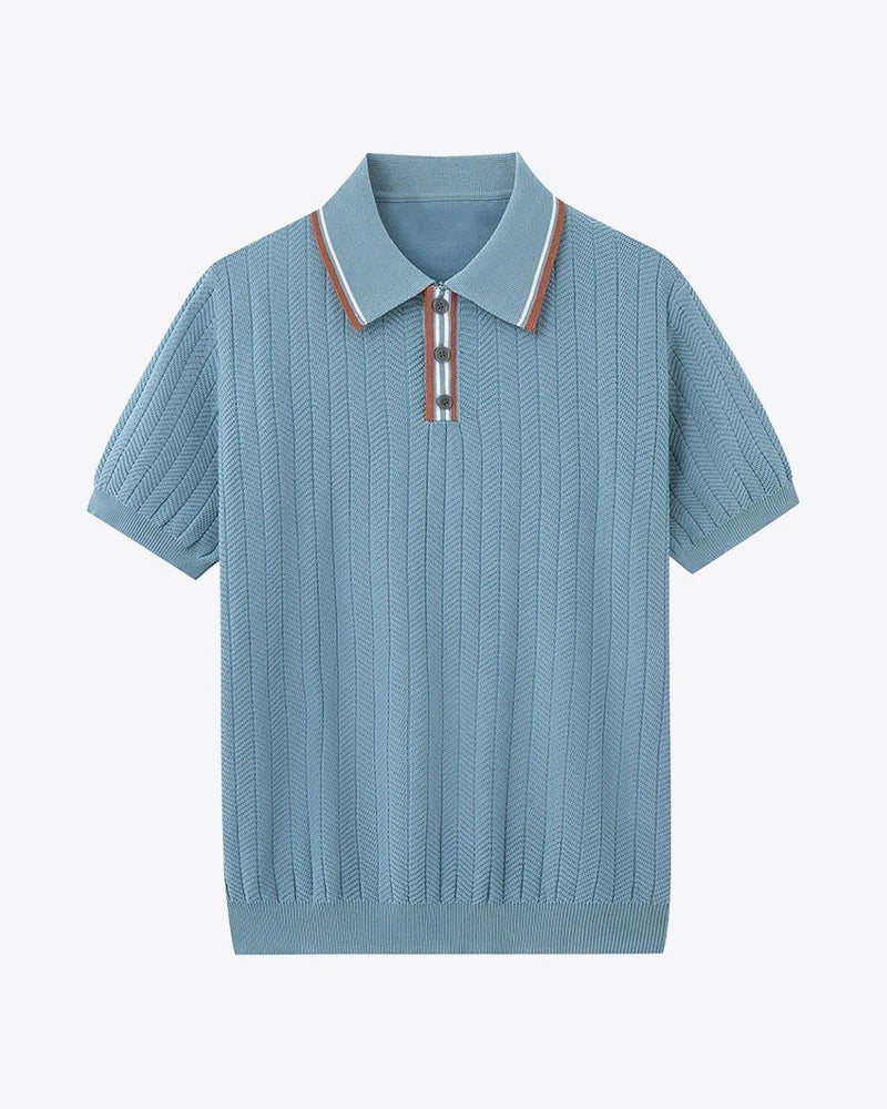 The Capri Luxury Cotton Silk Knit Polo Shirt for Men