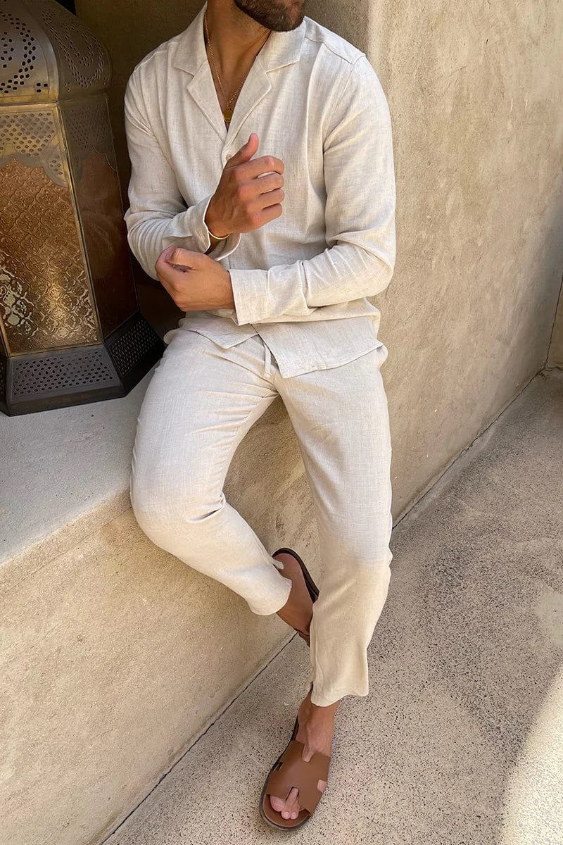 The Lisbon Linen Set – Summer Shirt & Trousers for Men