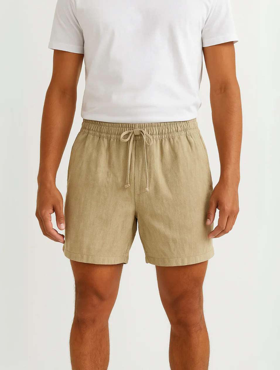 The Lisbon Linen Old Money Beige Shorts for Men